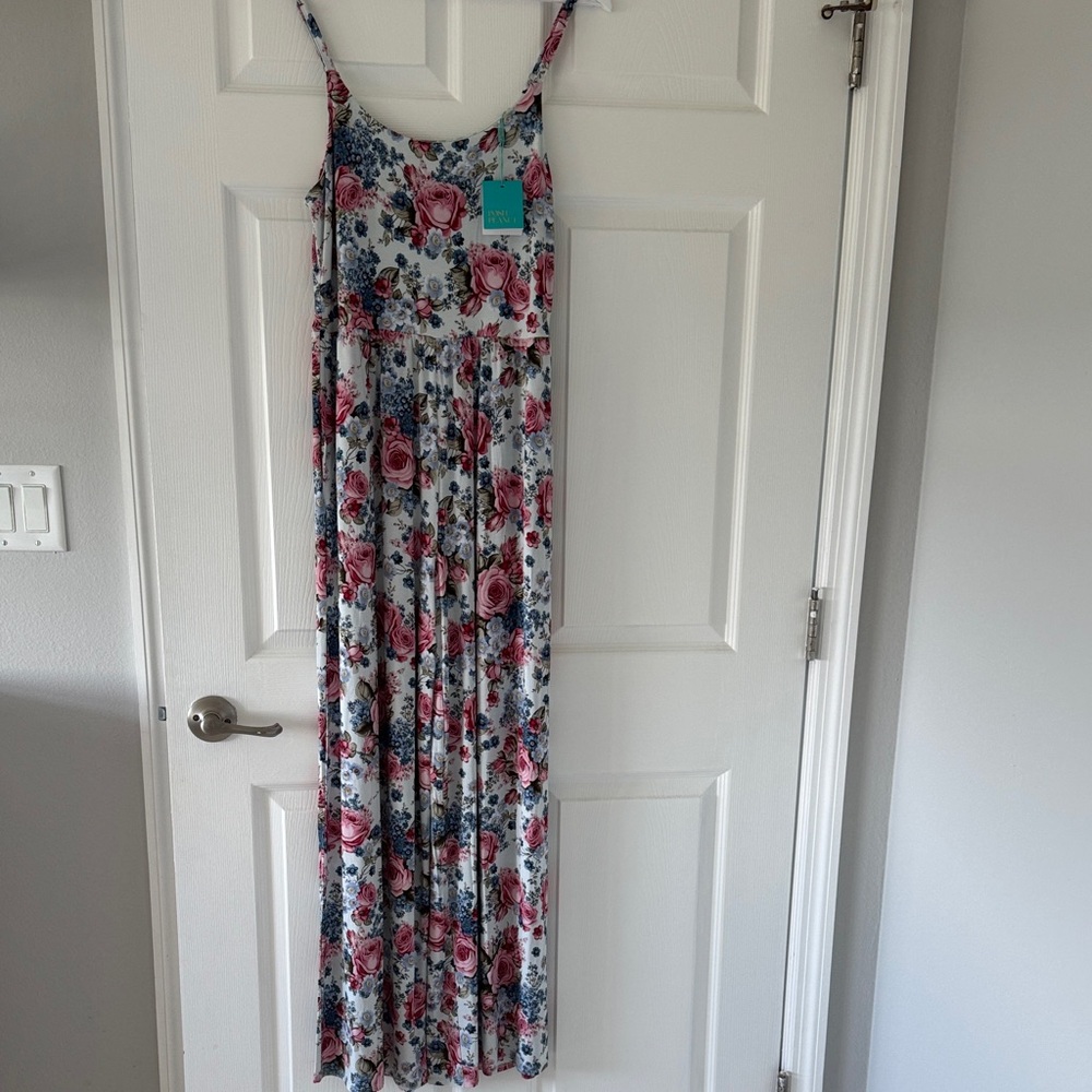 Posh Peanut Floral Jumpsuit - Blue and Pink